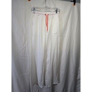 Sportswear White Sweatpants XL Orange Drawstring Embossed Logo